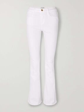 Frame Le High Flare Jean White Blanc High Rise Stretch Denim - Size 26